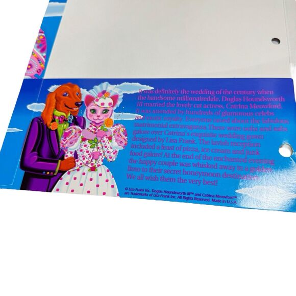 Vintage 90's Lisa Frank Houndsworth III & Meowford Wedding Folder Unused - Picture 4 of 11